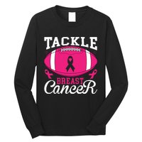 Tackle Football Pink Ribbon Breast Cancer Awareness Long Sleeve Shirt