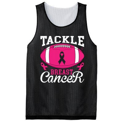 Tackle Football Pink Ribbon Breast Cancer Awareness Mesh Reversible Basketball Jersey Tank