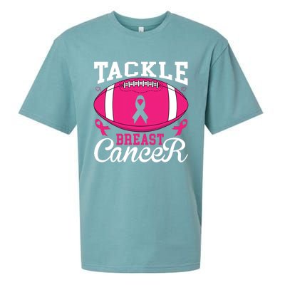 Tackle Football Pink Ribbon Breast Cancer Awareness Sueded Cloud Jersey T-Shirt