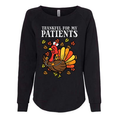 Thankful For Patients Turkey Nurse Thanksgiving Fall Scrub Womens California Wash Sweatshirt