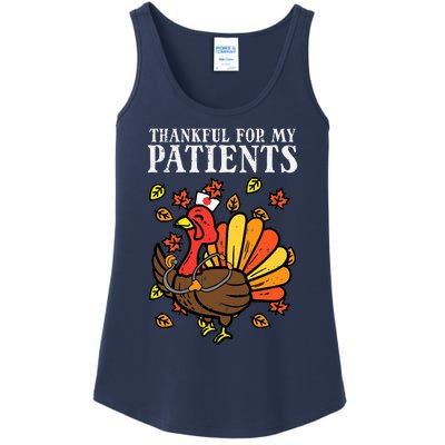 Thankful For Patients Turkey Nurse Thanksgiving Fall Scrub Ladies Essential Tank