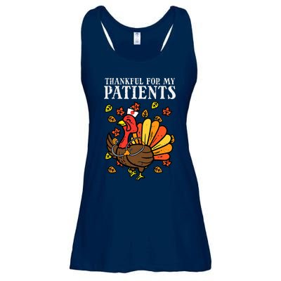 Thankful For Patients Turkey Nurse Thanksgiving Fall Scrub Ladies Essential Flowy Tank