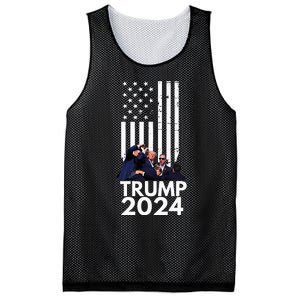 Trump Fist Pump American Flag 2024 Mesh Reversible Basketball Jersey Tank