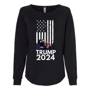 Trump Fist Pump American Flag 2024 Womens California Wash Sweatshirt