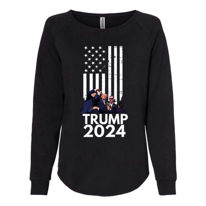 Trump Fist Pump American Flag 2024 Womens California Wash Sweatshirt