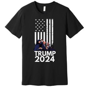 Trump Fist Pump American Flag 2024 Premium T-Shirt