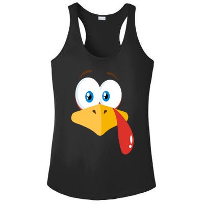 Turkey Face Pilgrim Gift Thanksgiving Costume Gift Ladies PosiCharge Competitor Racerback Tank