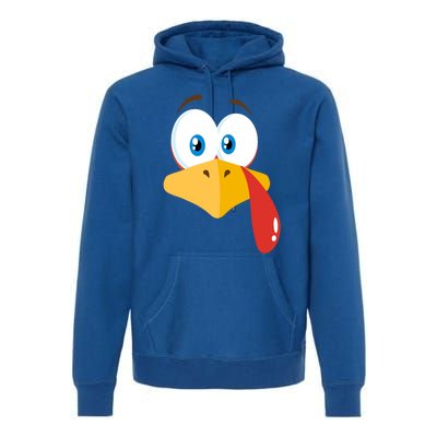 Turkey Face Pilgrim Gift Thanksgiving Costume Gift Premium Hoodie