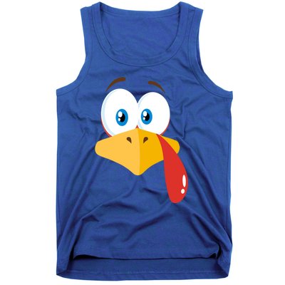 Turkey Face Pilgrim Gift Thanksgiving Costume Gift Tank Top