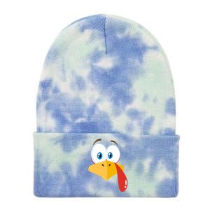 Turkey Face Pilgrim Gift Thanksgiving Costume Gift Tie Dye 12in Knit Beanie