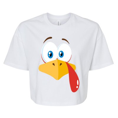 Turkey Face Pilgrim Gift Thanksgiving Costume Gift Bella+Canvas Jersey Crop Tee