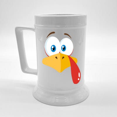 Turkey Face Pilgrim Gift Thanksgiving Costume Gift Beer Stein