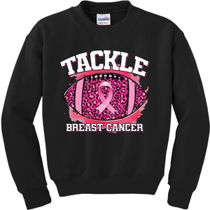 Tackle Football Pink Ribbon Breast Cancer Awareness Kids Sweatshirt