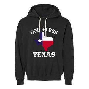 Texas Flag Patriotic Texan Pride God Bless Texas Garment-Dyed Fleece Hoodie