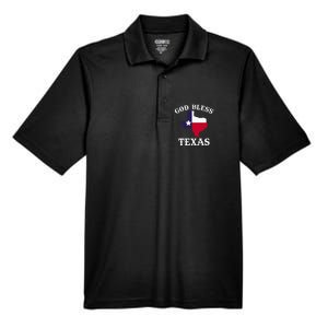 Texas Flag Patriotic Texan Pride God Bless Texas Men's Origin Performance Pique Polo