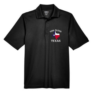 Texas Flag Patriotic Texan Pride God Bless Texas Men's Origin Performance Piqué Polo