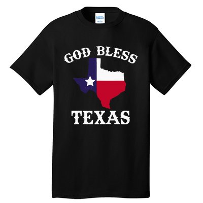 Texas Flag Patriotic Texan Pride God Bless Texas Tall T-Shirt