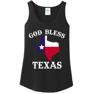 Texas Flag Patriotic Texan Pride God Bless Texas Ladies Essential Tank