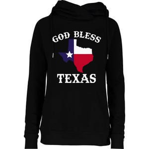 Texas Flag Patriotic Texan Pride God Bless Texas Womens Funnel Neck Pullover Hood