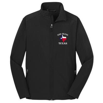 Texas Flag Patriotic Texan Pride God Bless Texas Core Soft Shell Jacket