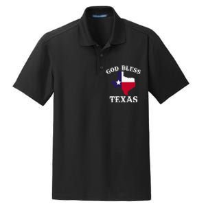 Texas Flag Patriotic Texan Pride God Bless Texas Dry Zone Grid Polo