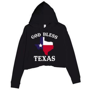 Texas Flag Patriotic Texan Pride God Bless Texas Crop Fleece Hoodie