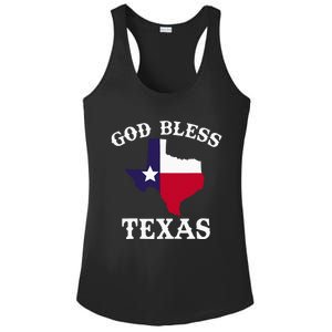 Texas Flag Patriotic Texan Pride God Bless Texas Ladies PosiCharge Competitor Racerback Tank