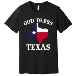 Texas Flag Patriotic Texan Pride God Bless Texas Premium T-Shirt