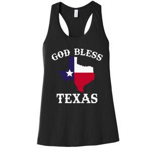 Texas Flag Patriotic Texan Pride God Bless Texas Women's Racerback Tank