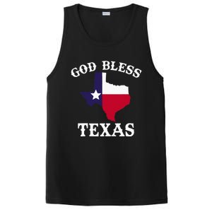 Texas Flag Patriotic Texan Pride God Bless Texas PosiCharge Competitor Tank