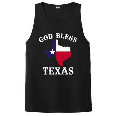 Texas Flag Patriotic Texan Pride God Bless Texas PosiCharge Competitor Tank