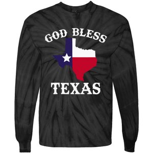 Texas Flag Patriotic Texan Pride God Bless Texas Tie-Dye Long Sleeve Shirt