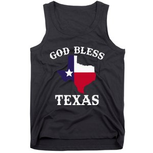 Texas Flag Patriotic Texan Pride God Bless Texas Tank Top