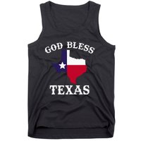 Texas Flag Patriotic Texan Pride God Bless Texas Tank Top