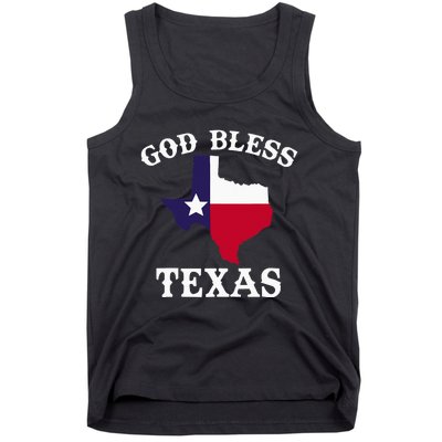 Texas Flag Patriotic Texan Pride God Bless Texas Tank Top