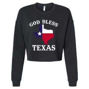 Texas Flag Patriotic Texan Pride God Bless Texas Cropped Pullover Crew