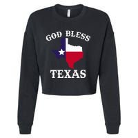 Texas Flag Patriotic Texan Pride God Bless Texas Cropped Pullover Crew