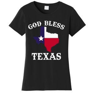 Texas Flag Patriotic Texan Pride God Bless Texas Women's T-Shirt