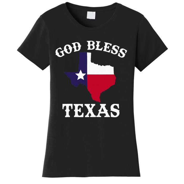 Texas Flag Patriotic Texan Pride God Bless Texas Women's T-Shirt