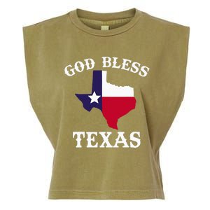 Texas Flag Patriotic Texan Pride God Bless Texas Garment-Dyed Women's Muscle Tee