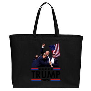 Trump Fist Pump Shot At Trump 2024 Trump Survives Rally Cotton Canvas Jumbo Tote