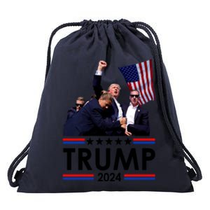 Trump Fist Pump Shot At Trump 2024 Trump Survives Rally Drawstring Bag