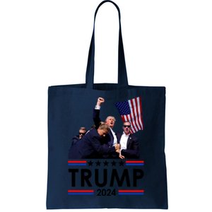 Trump Fist Pump Shot At Trump 2024 Trump Survives Rally Tote Bag