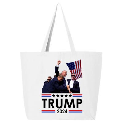 Trump Fist Pump Shot At Trump 2024 Trump Survives Rally 25L Jumbo Tote