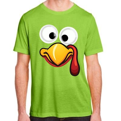 Turkey Face Pilgrim Thanksgiving Costume Gift Adult ChromaSoft Performance T-Shirt