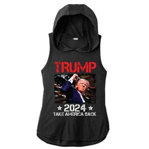 Trump Fist Pump Shot At Trump 2024 Trump Survives Rally Ladies PosiCharge Tri-Blend Wicking Draft Hoodie Tank