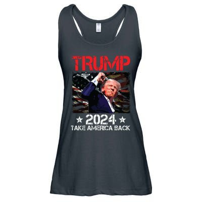 Trump Fist Pump Shot At Trump 2024 Trump Survives Rally Ladies Essential Flowy Tank