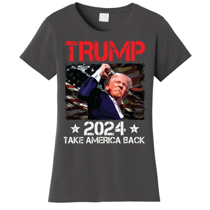 Trump Fist Pump Shot At Trump 2024 Trump Survives Rally Women's T-Shirt