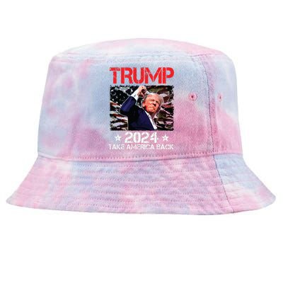 Trump Fist Pump Shot At Trump 2024 Trump Survives Rally Tie-Dyed Bucket Hat