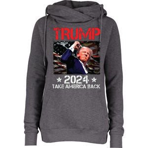 Trump Fist Pump Shot At Trump 2024 Trump Survives Rally Womens Funnel Neck Pullover Hood